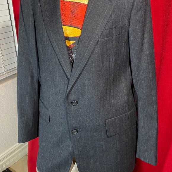 Wool men suit dark grey 40L - Picture 4 of 16